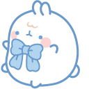Molang and a Tender Blue Flower