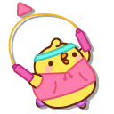 Molang and Piu Piu Doing Fitness