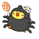Molang and Piu Piu in Bat and Spider Costumes