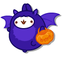 Molang and Piu Piu in Bat and Spider Costumes