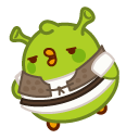Molang and Piu Piu in Donkey and Shrek Costumes