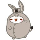 Molang and Piu Piu in Donkey and Shrek Costumes