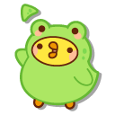 Molang and Piu Piu in Frog Costumes