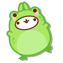 Molang and Piu Piu in Frog Costumes