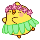 Molang and Piu Piu in Hawaii Costumes