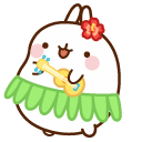 Molang and Piu Piu in Hawaii Costumes