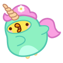 Molang and Piu Piu in Unicorn Costumes