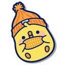 Molang and Piu Piu with Hot Cocoa and Corn