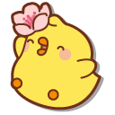 Molang and Piu Piu with Sakura Flowers