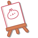 Molang Artist and an Easel