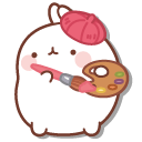 Molang Artist and an Easel