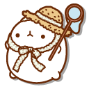 Molang Catching Dragonfly with a Butterfly Net