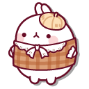 Molang Enjoying Tea Time