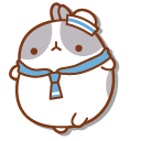 Molang Grey-Spotted White Pinco and Piu Piu as Sailors
