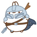 Molang Mandalorian and Piu Piu Baby Yoda