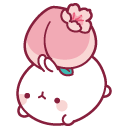Molang Playing with a Peach