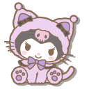 Kuromi and My Melody in Cat Costumes