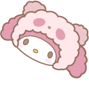 Kuromi and My Melody in Panda Hats