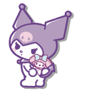 Kuromi and My Melody with their Plushies