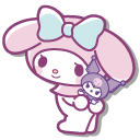 Kuromi and My Melody with their Plushies