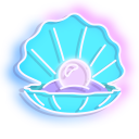 Blue Oyster Shell with Pearl Neon