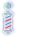 Blue Scissors and Barber's Pole Neon