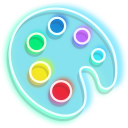 Colorful Brush and Palette Neon