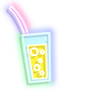 Colorful Drink and Donut Neon