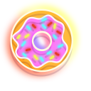 Colorful Drink and Donut Neon