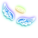 Neon Angel and Devil
