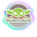 Neon Baby Yoda and Frog