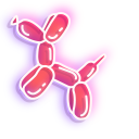 Neon Balloon Dog and Heart