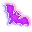 Neon Bat and Jack-o'-Lantern
