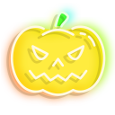 Neon Bat and Jack-o'-Lantern