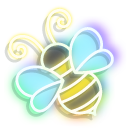 Neon Bee and Honeycomb