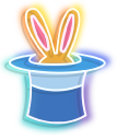 Neon Blue Magic Wand and Hat