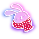 Neon Bunnies in Scarves