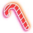 Neon Candy Cane and Bell