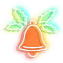 Neon Candy Cane and Bell