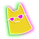 Neon Cat in Sunglasses