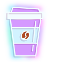 Neon Croissant and Coffee
