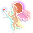 Neon Cupid and Heart
