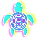 Neon Cyan Turtle