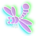 Neon Dragonfly and Snail