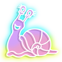 Neon Dragonfly and Snail