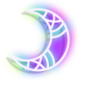 Neon Dream Catcher and Moon