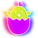 Neon Easter Egg and Chick
