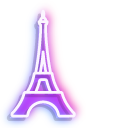 Neon Eiffel Tower and Love Letter