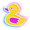 Neon Flower and Duck