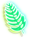 Neon Flower and Leaf